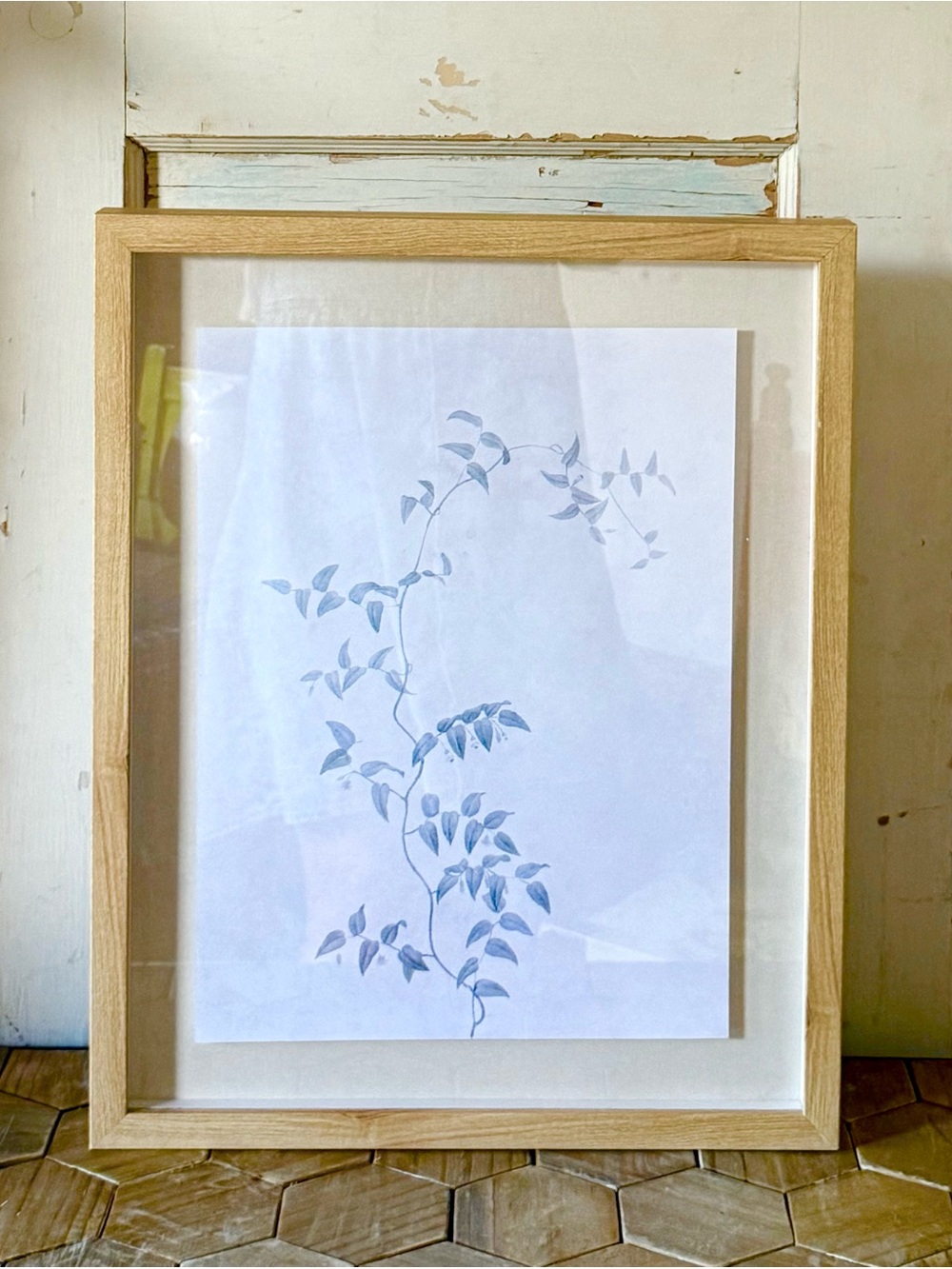 Threshold designed with Studio McGee Botanical Wall Art, Blue/White, 20”x16”